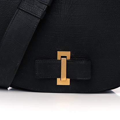 Delvaux Crispy Calfskin Le Mutin MM Saddle Bag Black 9 of 12