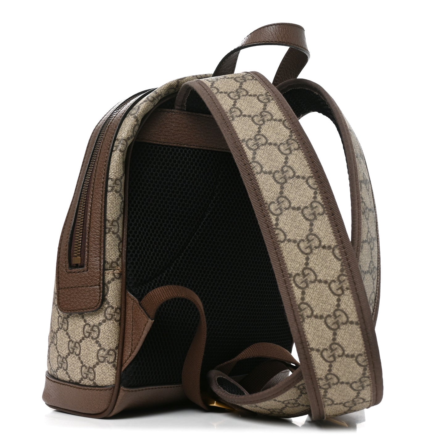 GG Supreme Monogram Calfskin Web Small Ophidia Day Backpack Beige Ebony New Acero