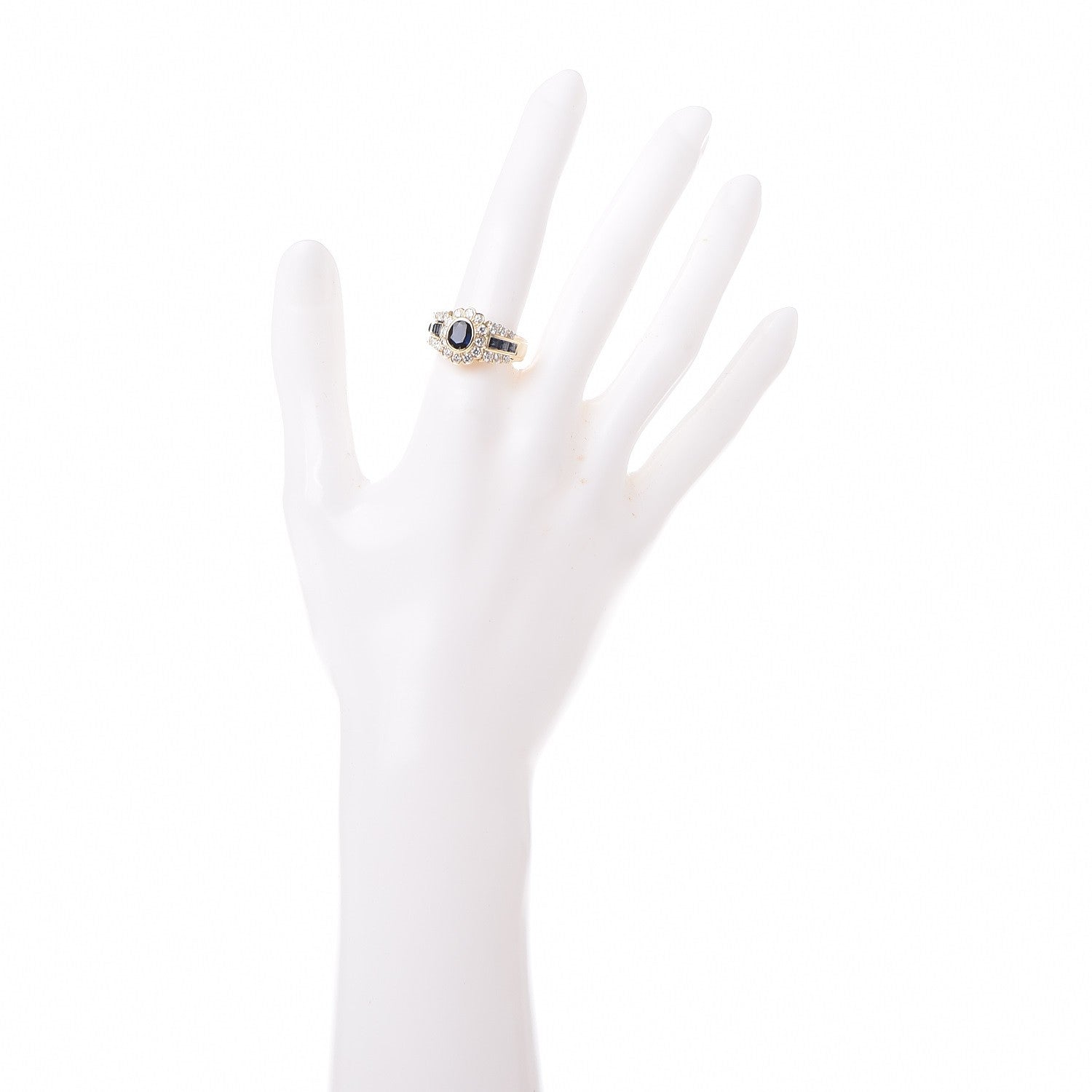 Cartier 18K Yellow Gold Diamond Sapphire Ring 55 7.5 2 of 6