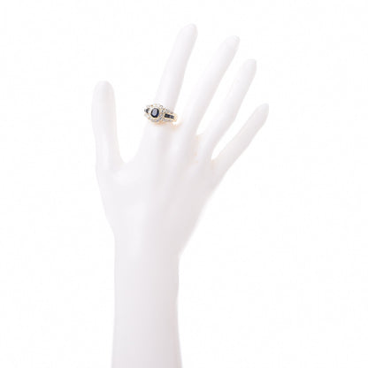 Cartier 18K Yellow Gold Diamond Sapphire Ring 55 7.5 2 of 6