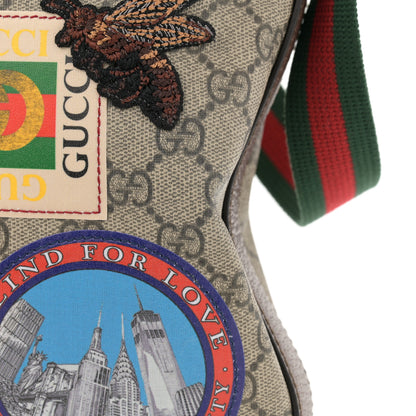 Gucci Soft GG Supreme Monogram Courrier Web Medium Flat Messenger Bag Beige New Acero Multicolor 12 of 14