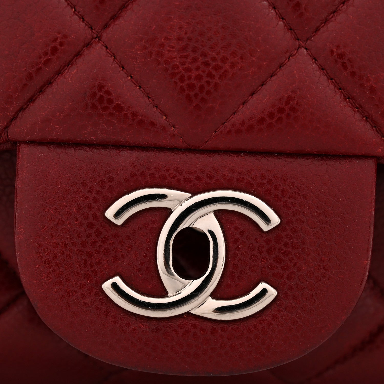 Chanel Caviar Quilted Jumbo Double Flap Dark Red 12 of 13
