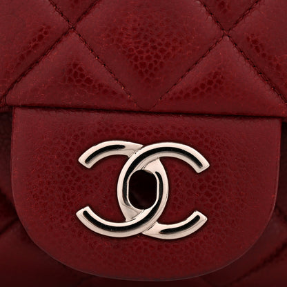 Chanel Caviar Quilted Jumbo Double Flap Dark Red 12 of 13