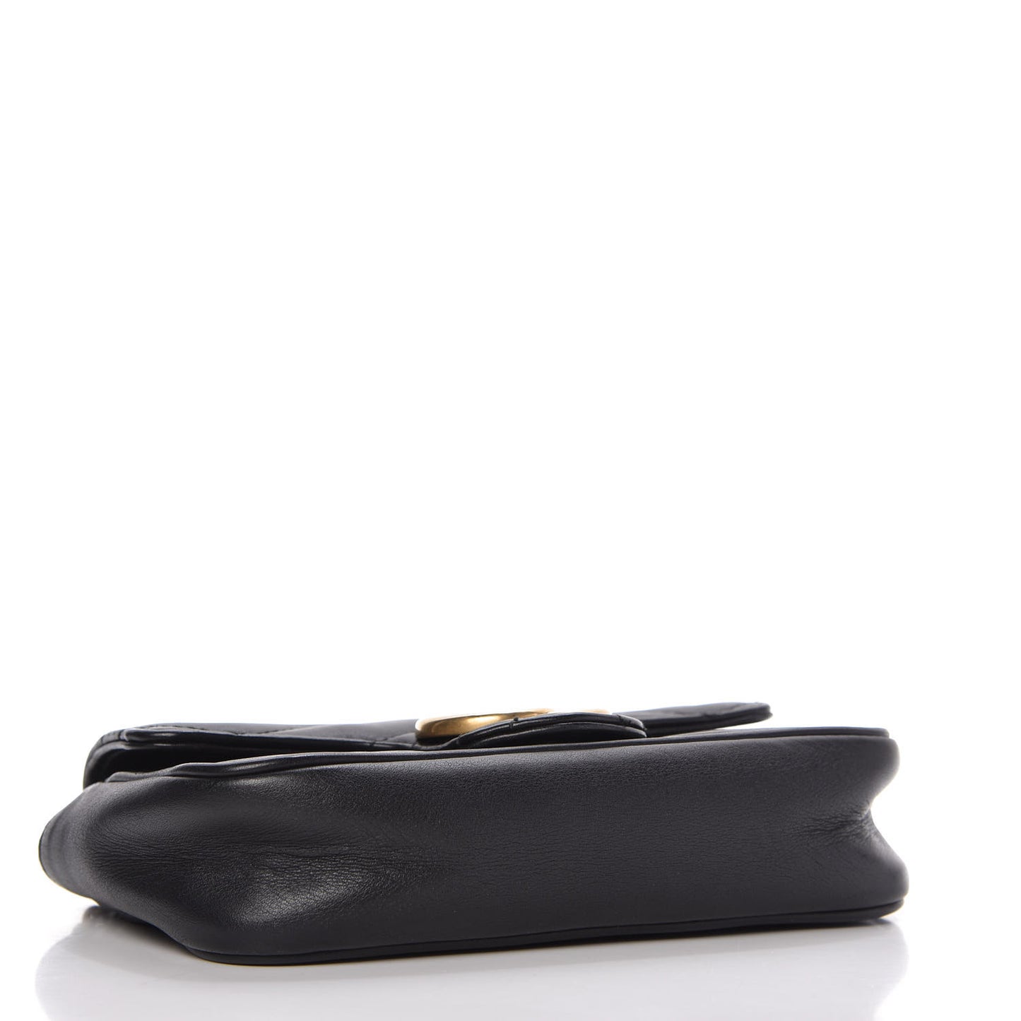 Calfskin Matelasse Super Mini GG Marmont Shoulder Bag Black