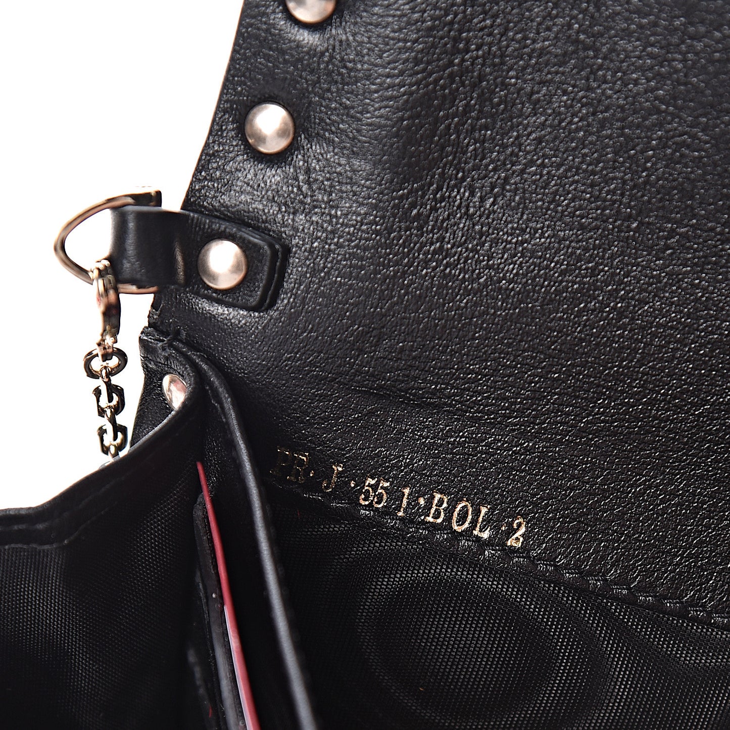 Vitello Rockstud Flap Wallet on Chain Black