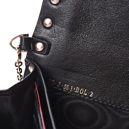 Valentino Garavani Vitello Rockstud Flap Wallet on Chain Black 8 of 9
