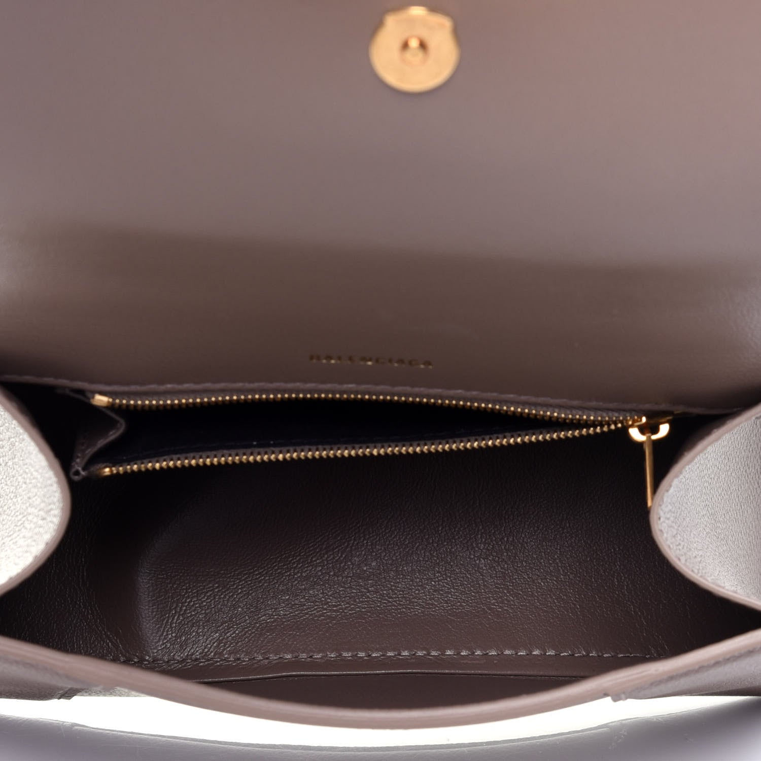 Balenciaga Grained Calfskin Small Hourglass Top Handle Bag Mink Grey 6 of 11