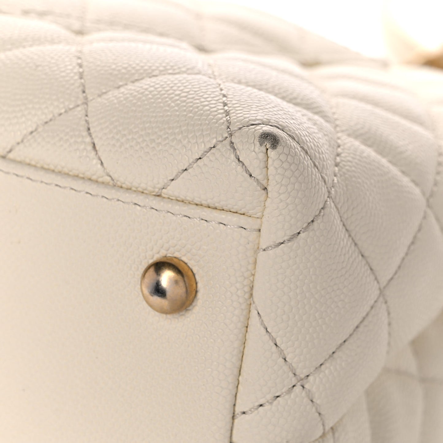 Caviar Elaphe Quilted Small Coco Handle Flap Ivory
