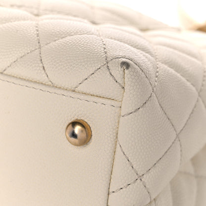 Chanel Caviar Elaphe Quilted Small Coco Handle Flap Ivory 11 of 15