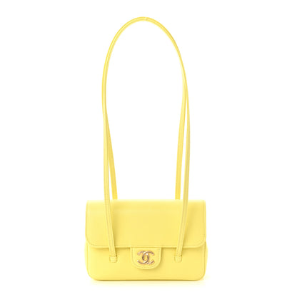 Chanel Shiny Caviar Mini Preppy Coco Shoulder Bag Light Yellow 1 of 11