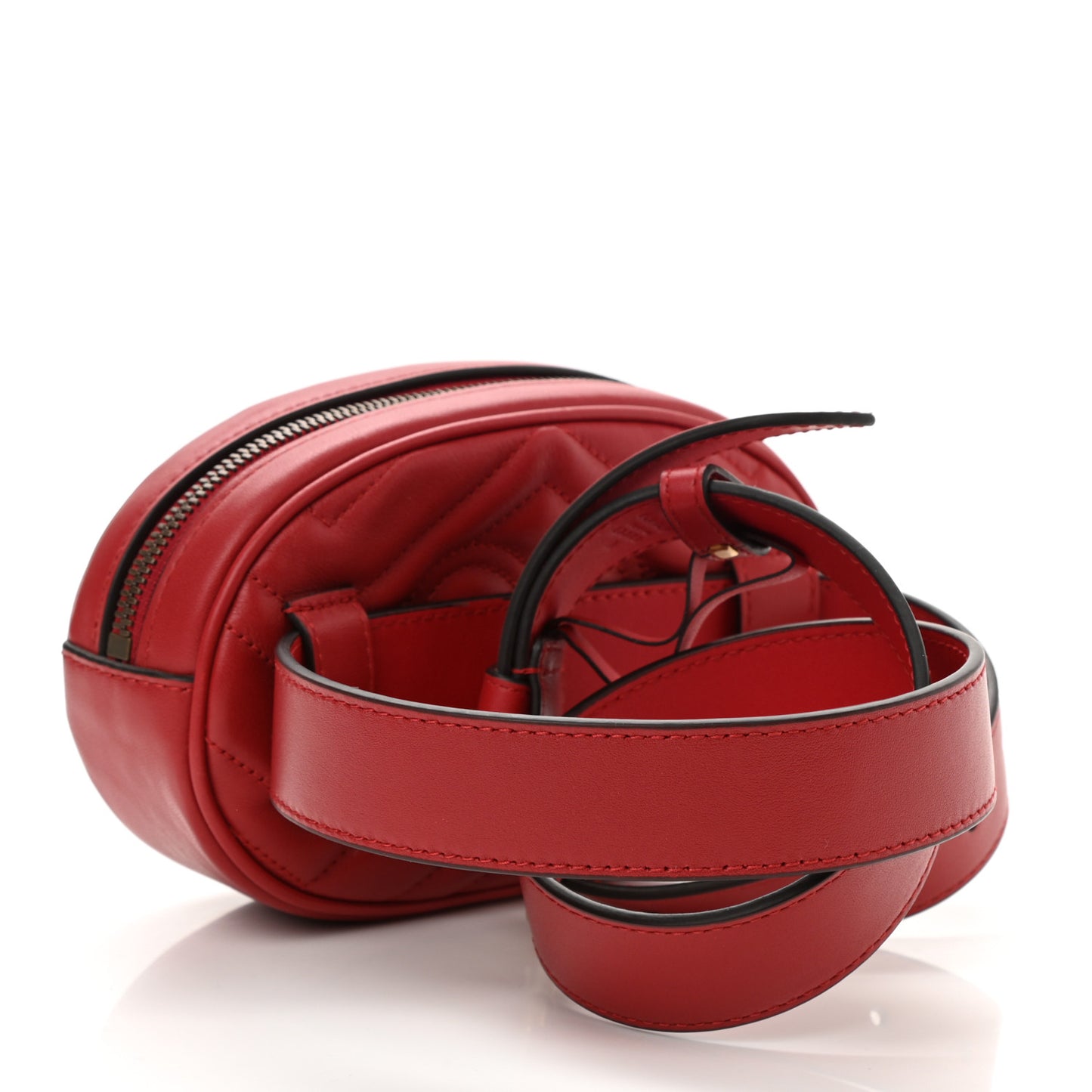 Calfskin Matelasse GG Marmont Belt Bag 95 38 Hibiscus Red
