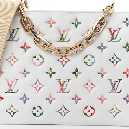 Louis Vuitton Lambskin Embossed Monogram LV Garden Coussin PM Cream 9 of 11