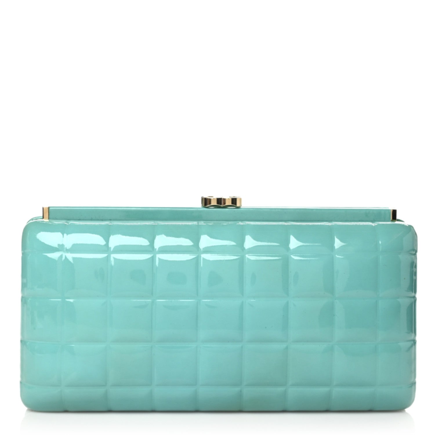Chanel Patent Frame Chocolate Bar Clutch Light Blue 1 of 8