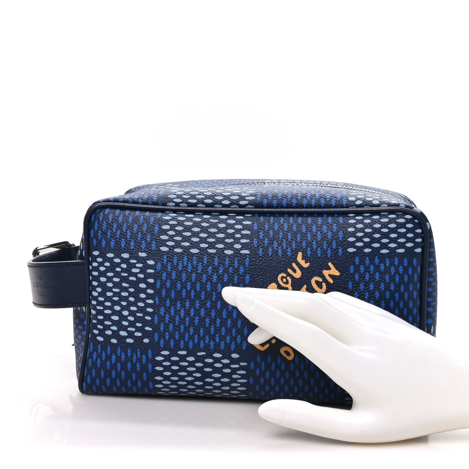 Louis Vuitton Damier Heritage Locker Dopp Kit Blue 2 of 8
