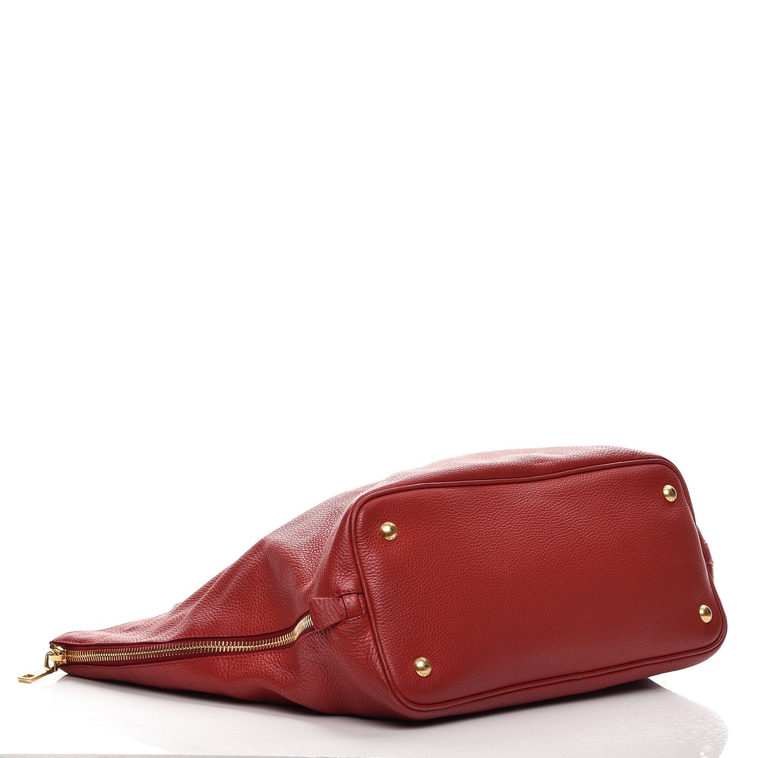 Prada Vitello Daino Side Zip Tote Rosso 5 of 16