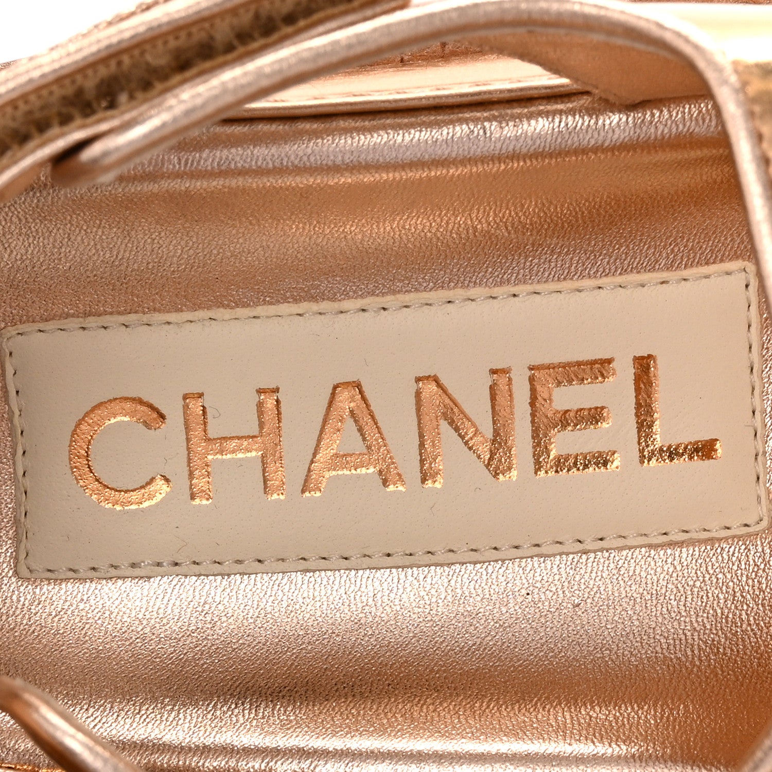 Chanel Metallic Laminated Calfskin Velcro Dad Sandals 36 Golden 7 of 11