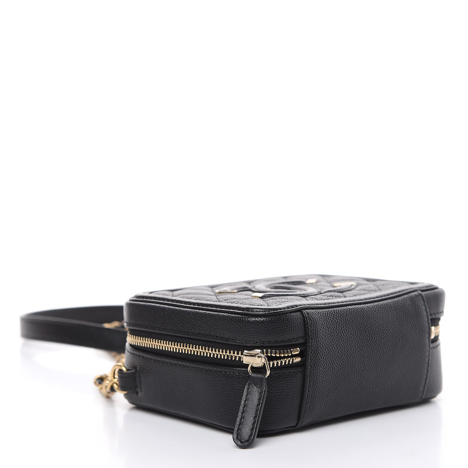Chanel Caviar Quilted CC Filigree Vanity Clutch With Chain Black 4 of 11