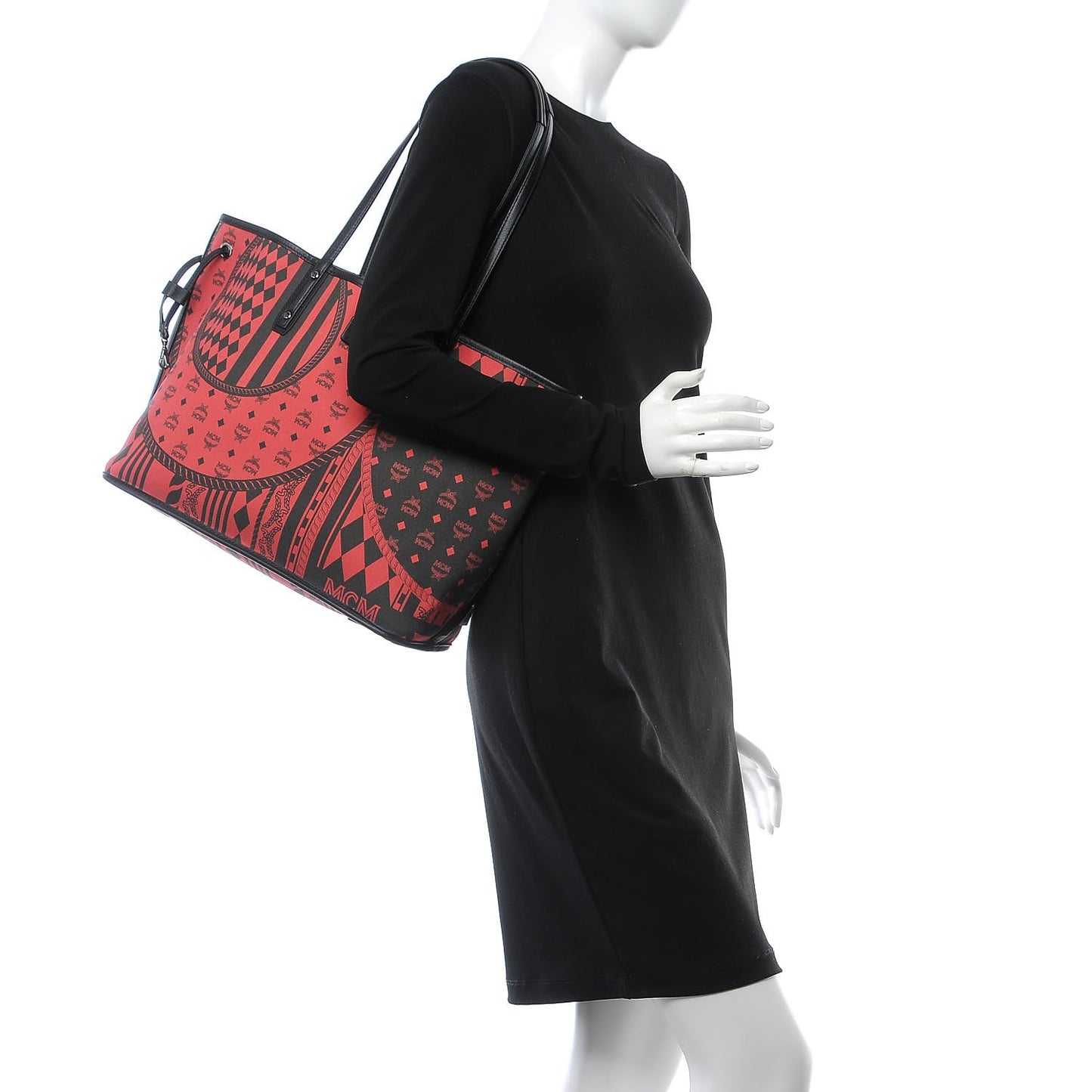 Visetos Medium Reversible Shopper Tote Ruby Red