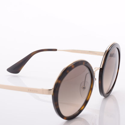 Prada Round Frame Sunglasses SPR 50T Tortoise Gold 7 of 8
