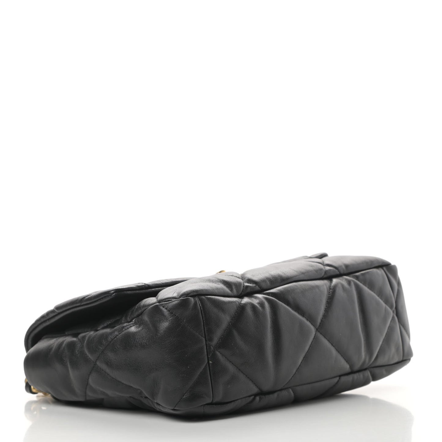 Goatskin Quilted Large 19 Flap Black