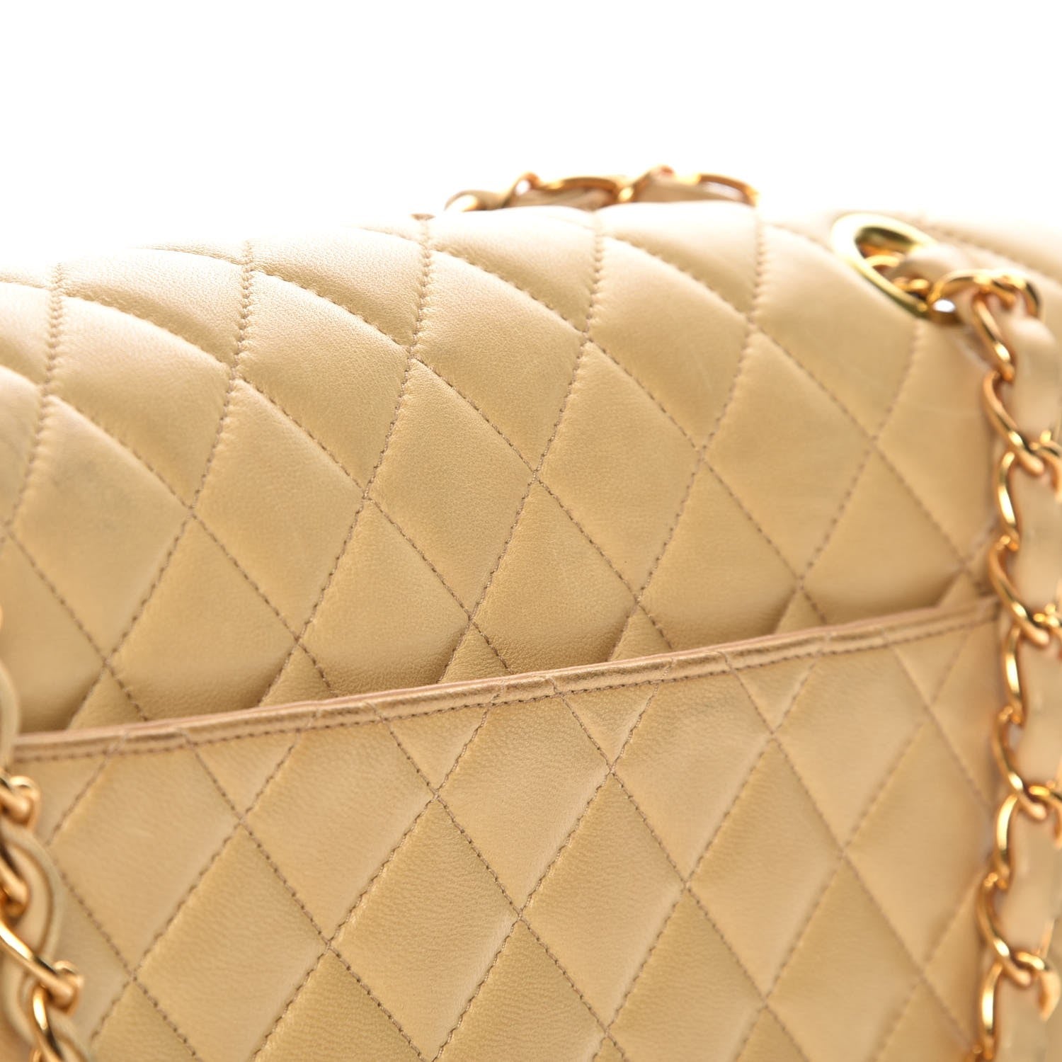 Chanel Lambskin Quilted Medium Single Flap Beige 10 of 13