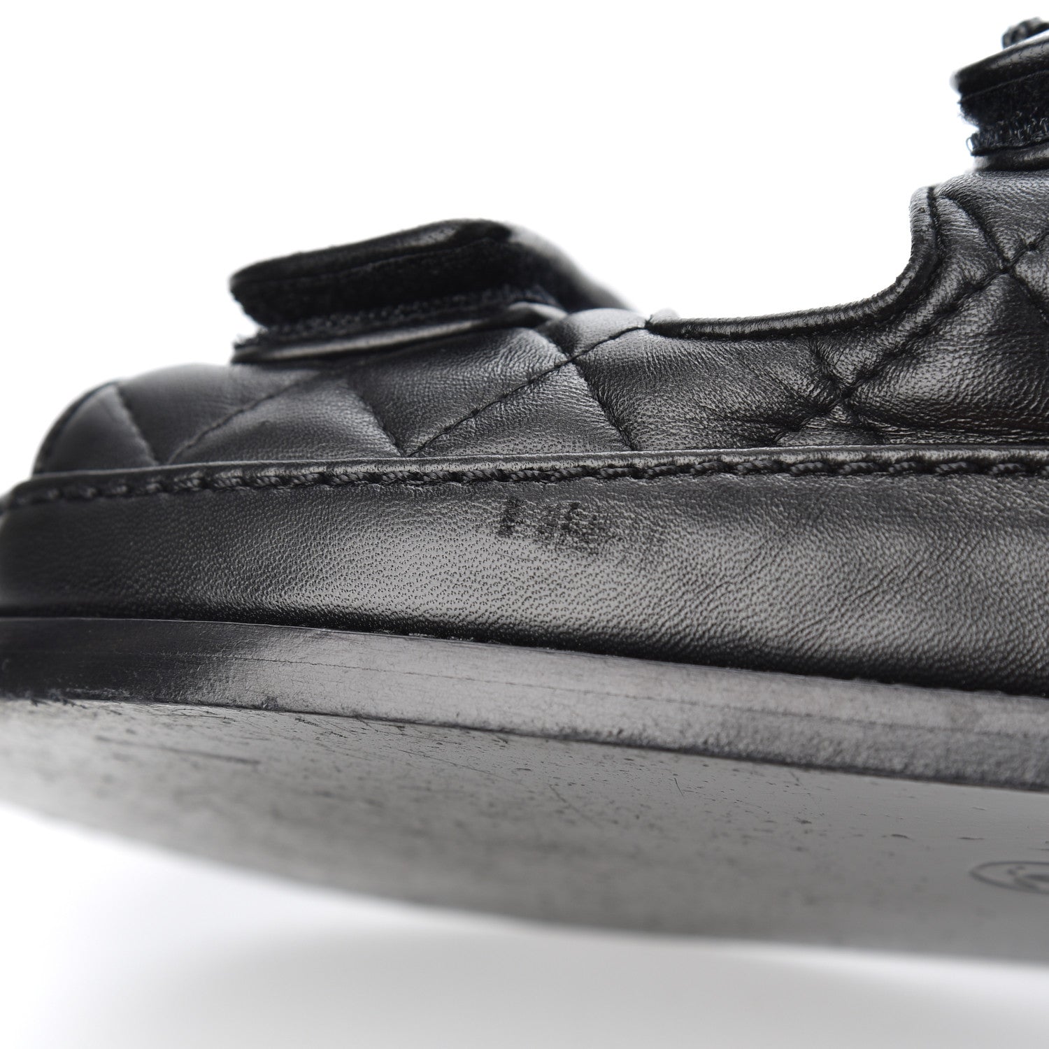 Chanel Lambskin Velcro Dad Sandals 36.5 Black 10 of 15