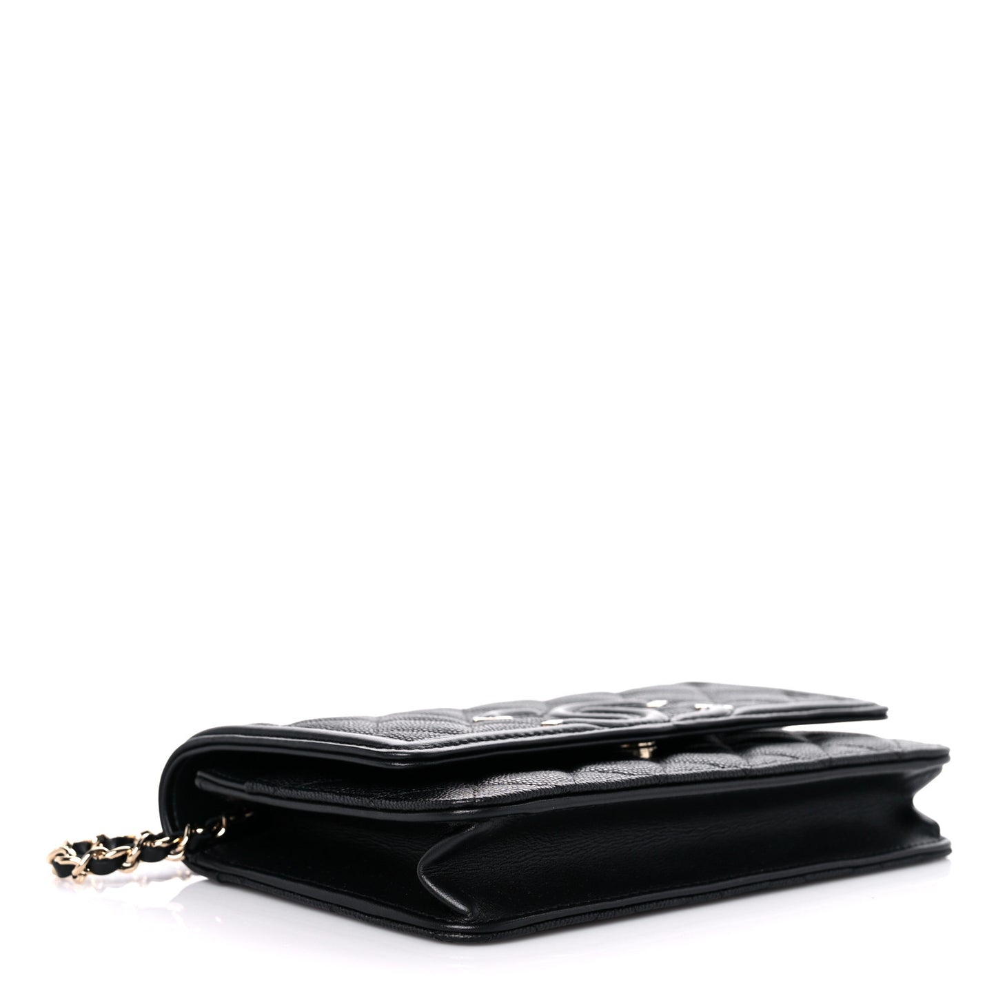 Caviar Quilted CC Filigree Wallet On Chain WOC Black