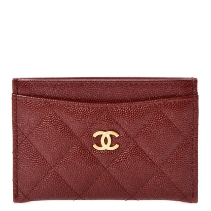 Chanel Caviar Quilted Card Holder Burgundy 1 of 9
