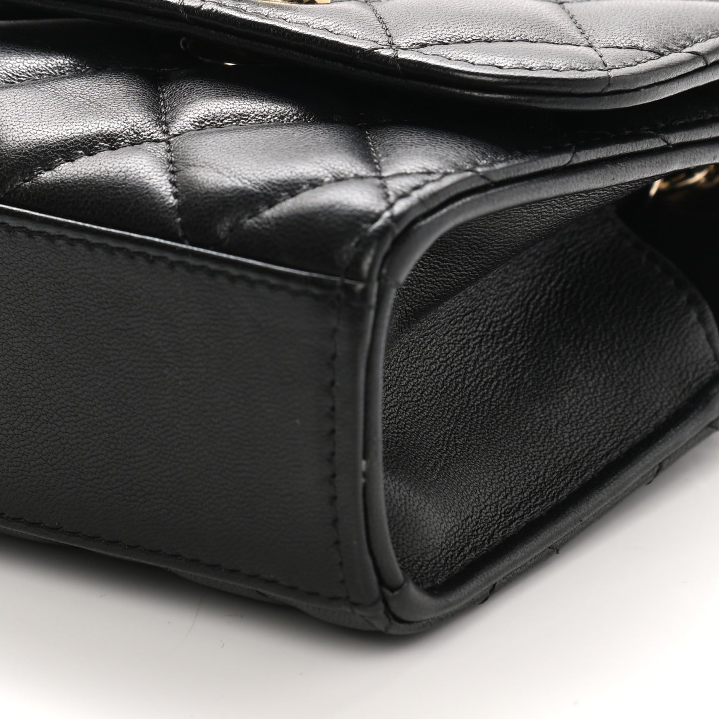 Lambskin Quilted Mini Trendy CC Chain Wallet Black