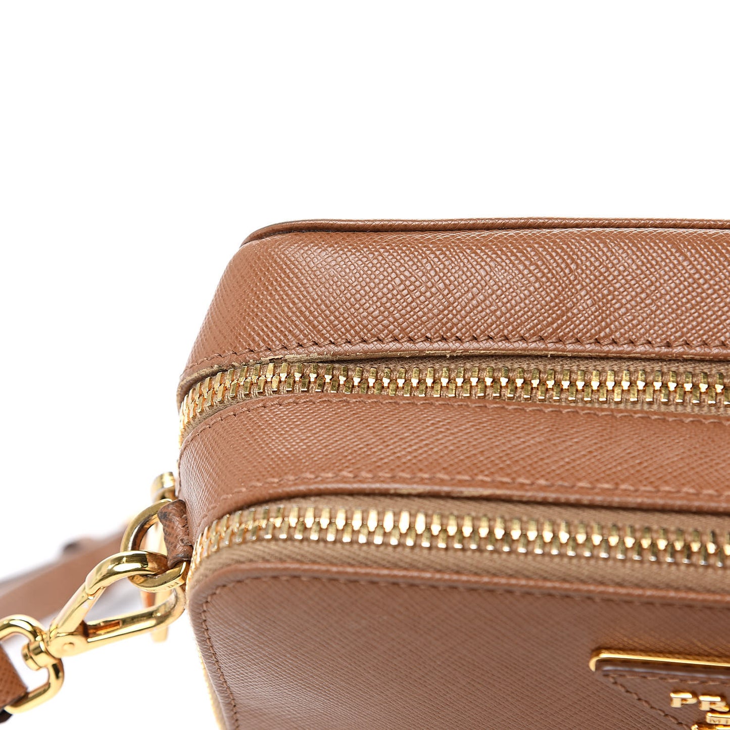 Saffiano Mini Double Zip Shoulder Bag
