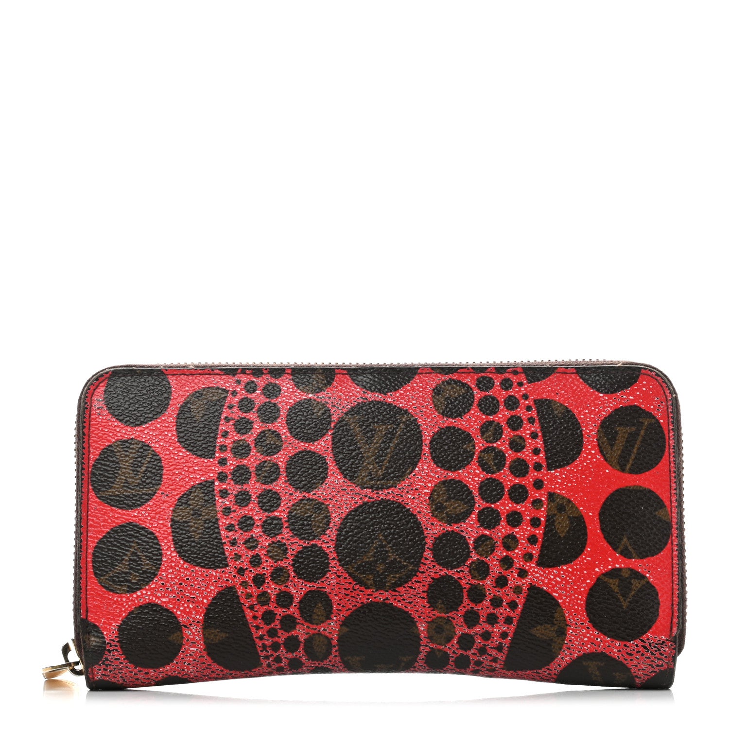 Louis Vuitton Monogram Kusama Pumpkin Dots Zippy Wallet Red 1 of 12