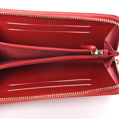 Chanel Caviar Quilted Medium Filigree Zip Around Wallet Dark Red 4 of 7