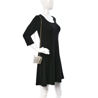 Judith Leiber Swarovski Crystal Minaudiere Clutch Gold Silver 2 of 13