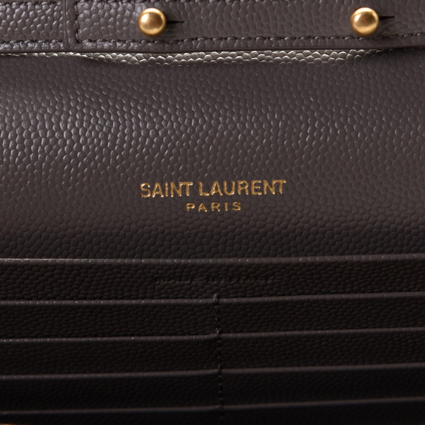 Grain De Poudre Matelasse Chevron Monogram Chain Wallet Fog