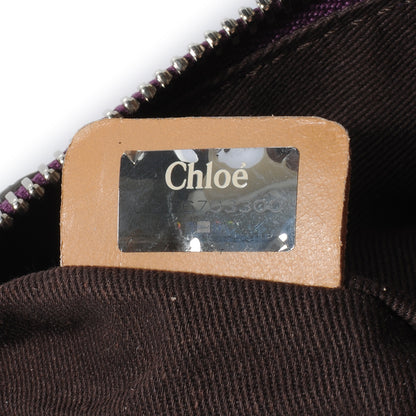 Chloe Patent Leather Paddington Pochette Bag Dark Purple 9 of 10