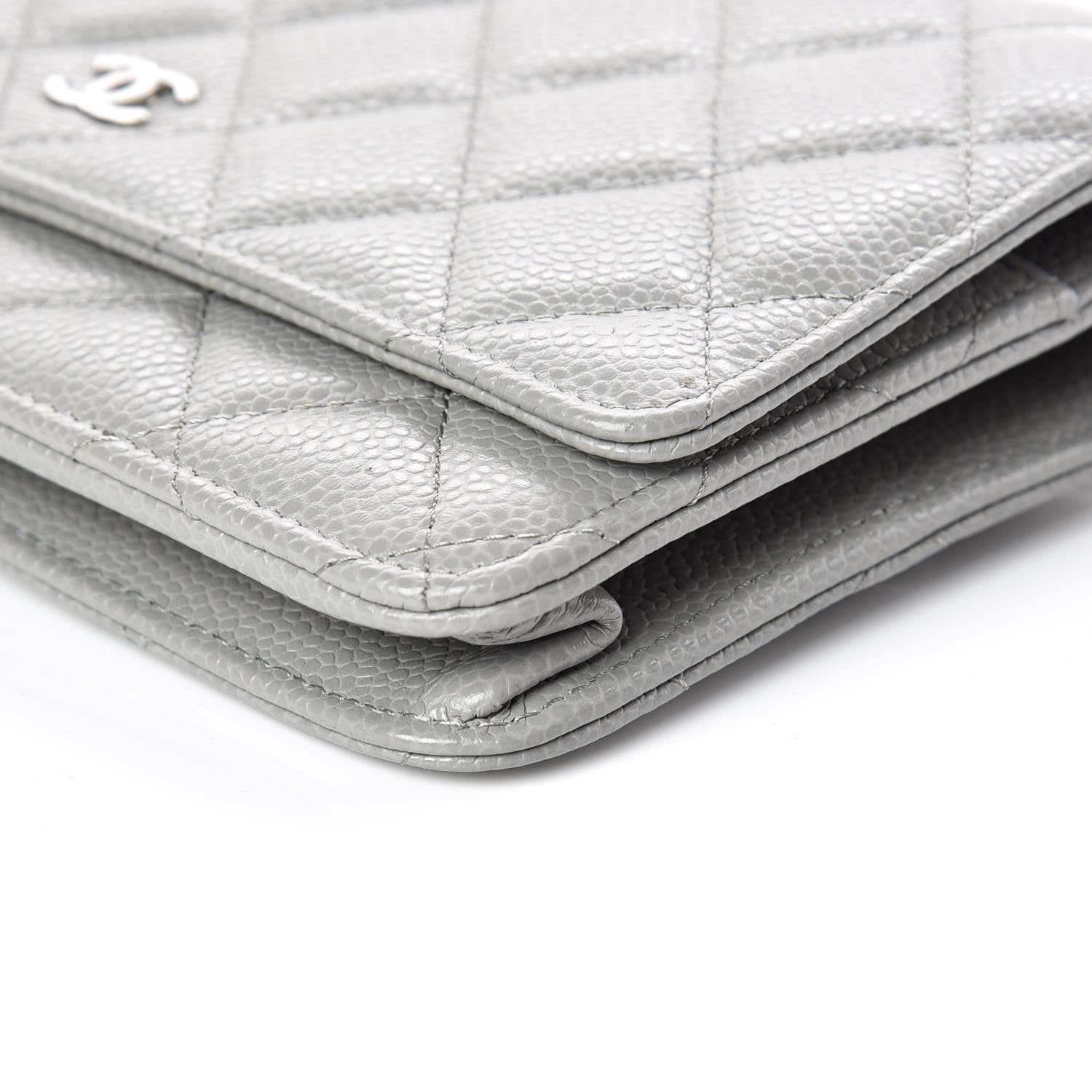 Chanel Caviar Quilted Wallet on Chain WOC Grey 6 of 9