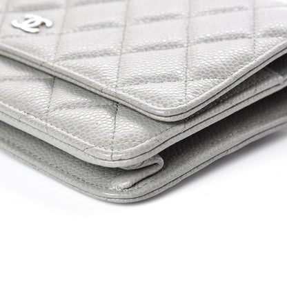 Chanel Caviar Quilted Wallet on Chain WOC Grey 6 of 9