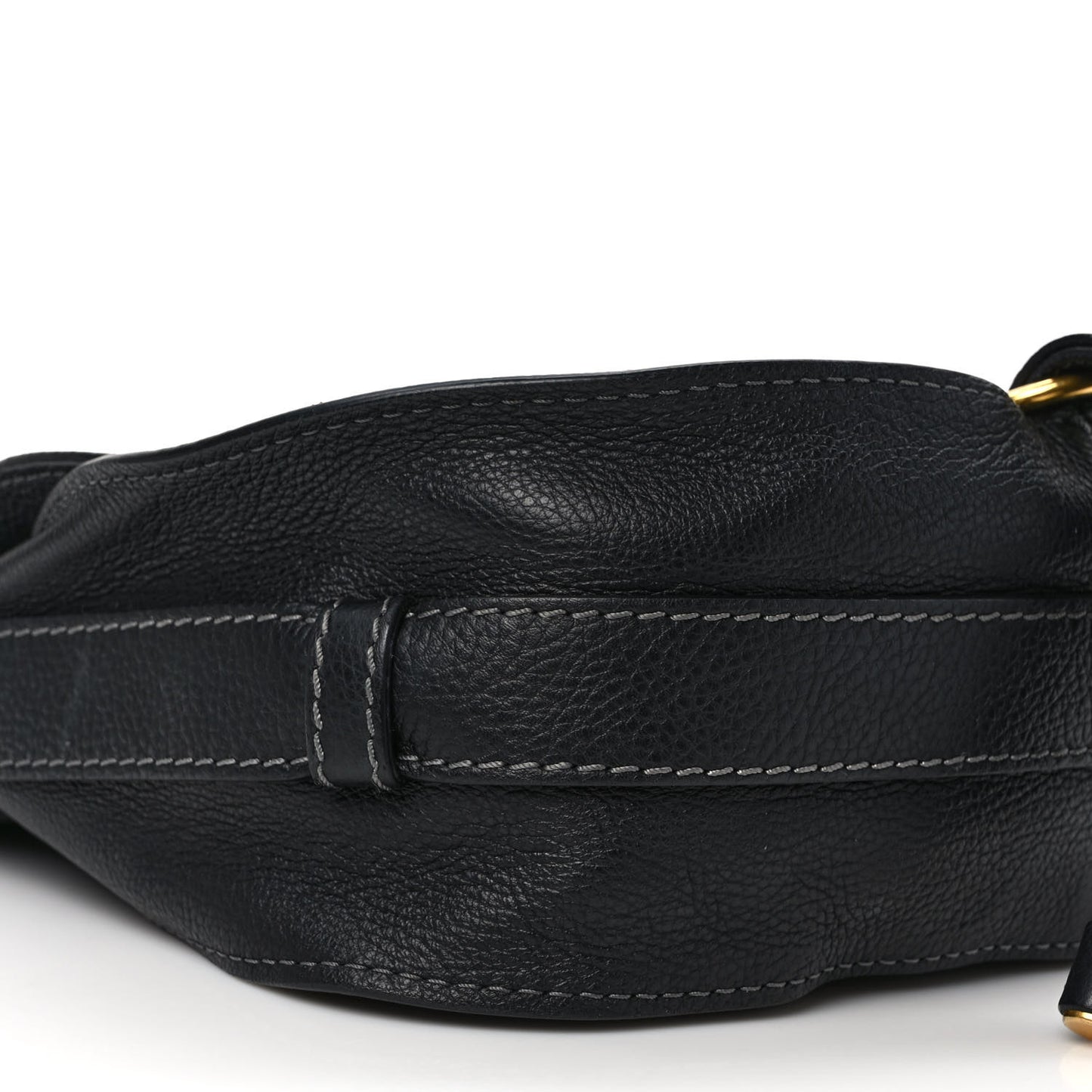 Calfskin Medium Marcie Round Crossbody Bag Black