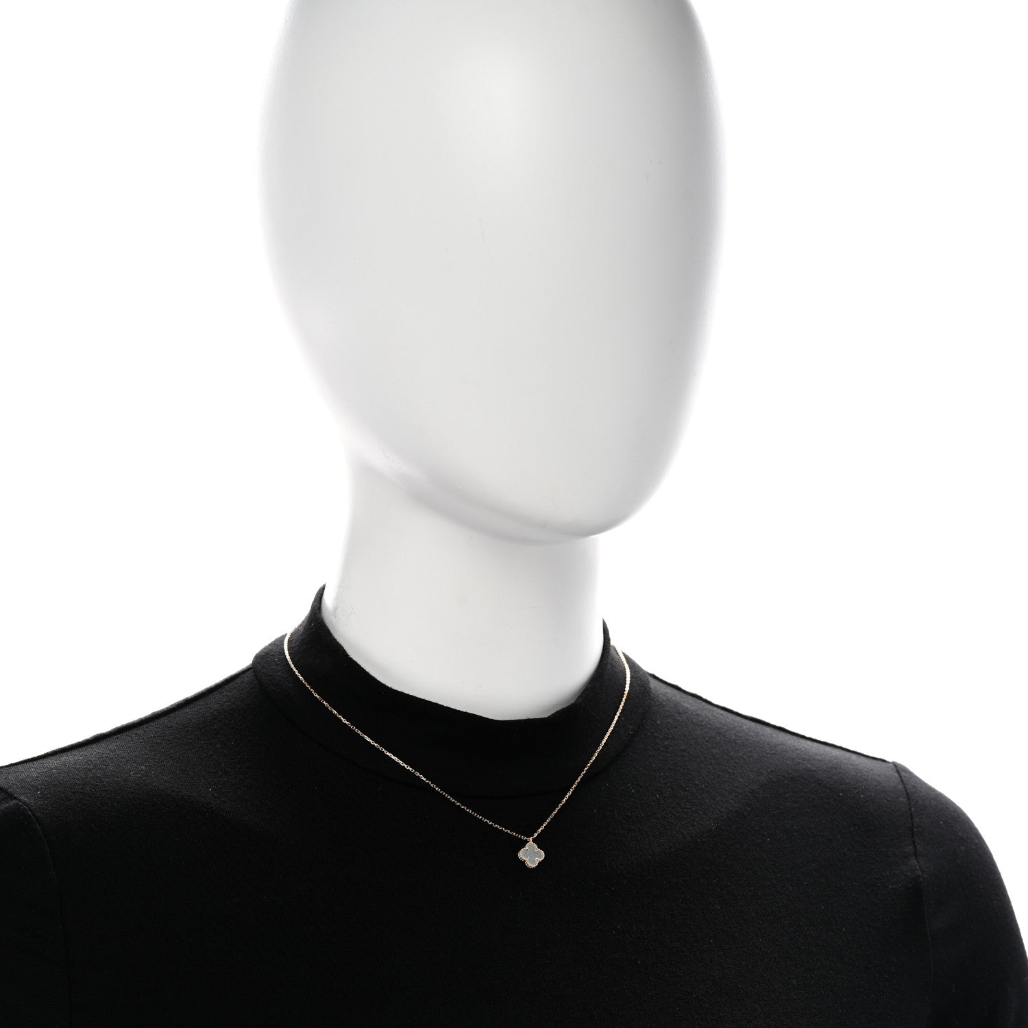 Van Cleef & Arpels 18K Yellow Gold Mother of Pearl Sweet Alhambra Pendant Necklace 2 of 5