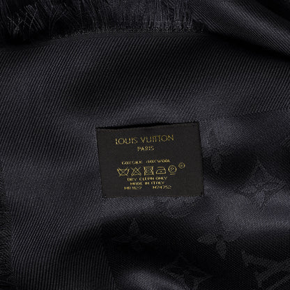 Louis Vuitton Silk Wool Monogram Shawl Charcoal Grey 7 of 7