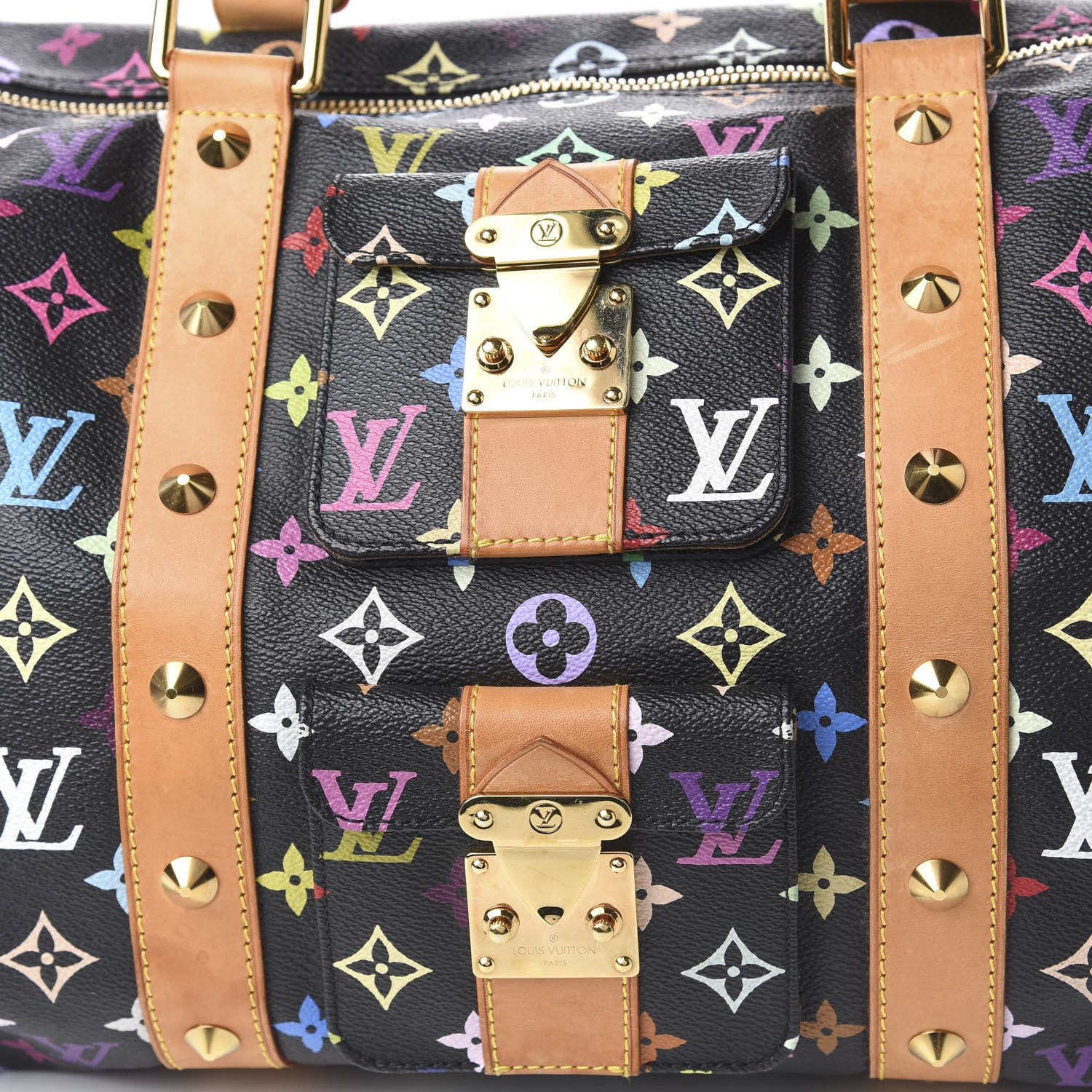 Louis Vuitton Monogram Multicolor Keepall 45 Black 6 of 11