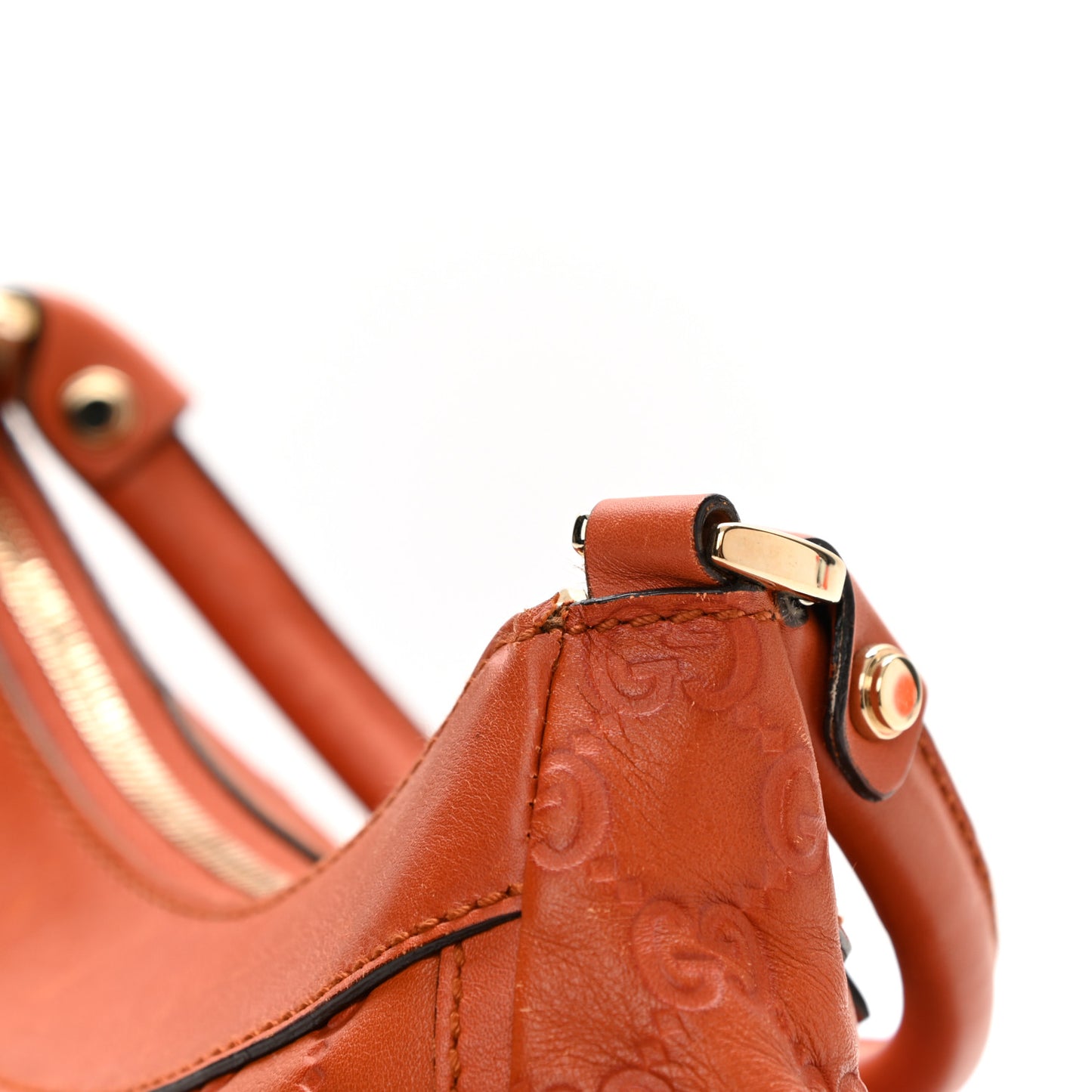 Guccissima Medium D Gold Hobo Orange
