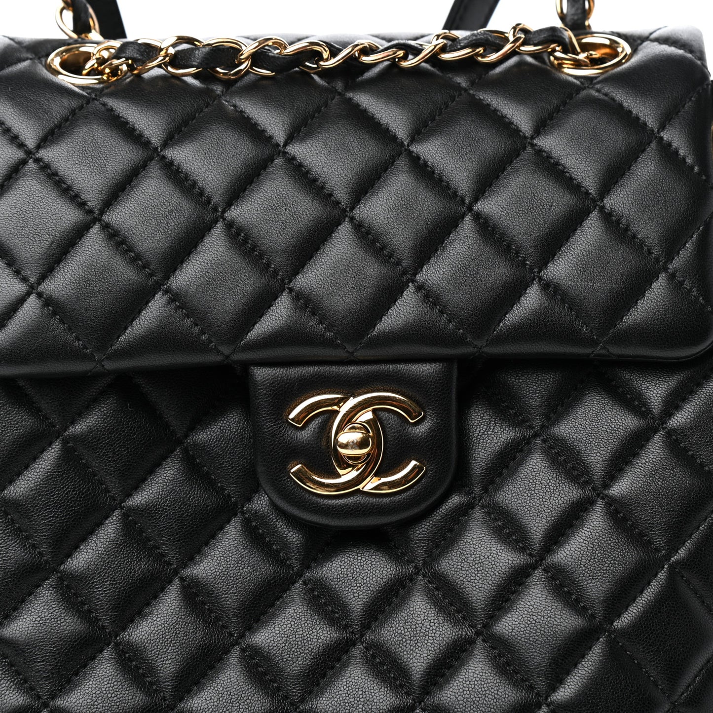 Calfskin Quilted Small Urban Spirit Backpack Black