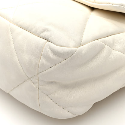 Chanel Lambskin Quilted Large Chanel 19 Flap White 10 of 10
