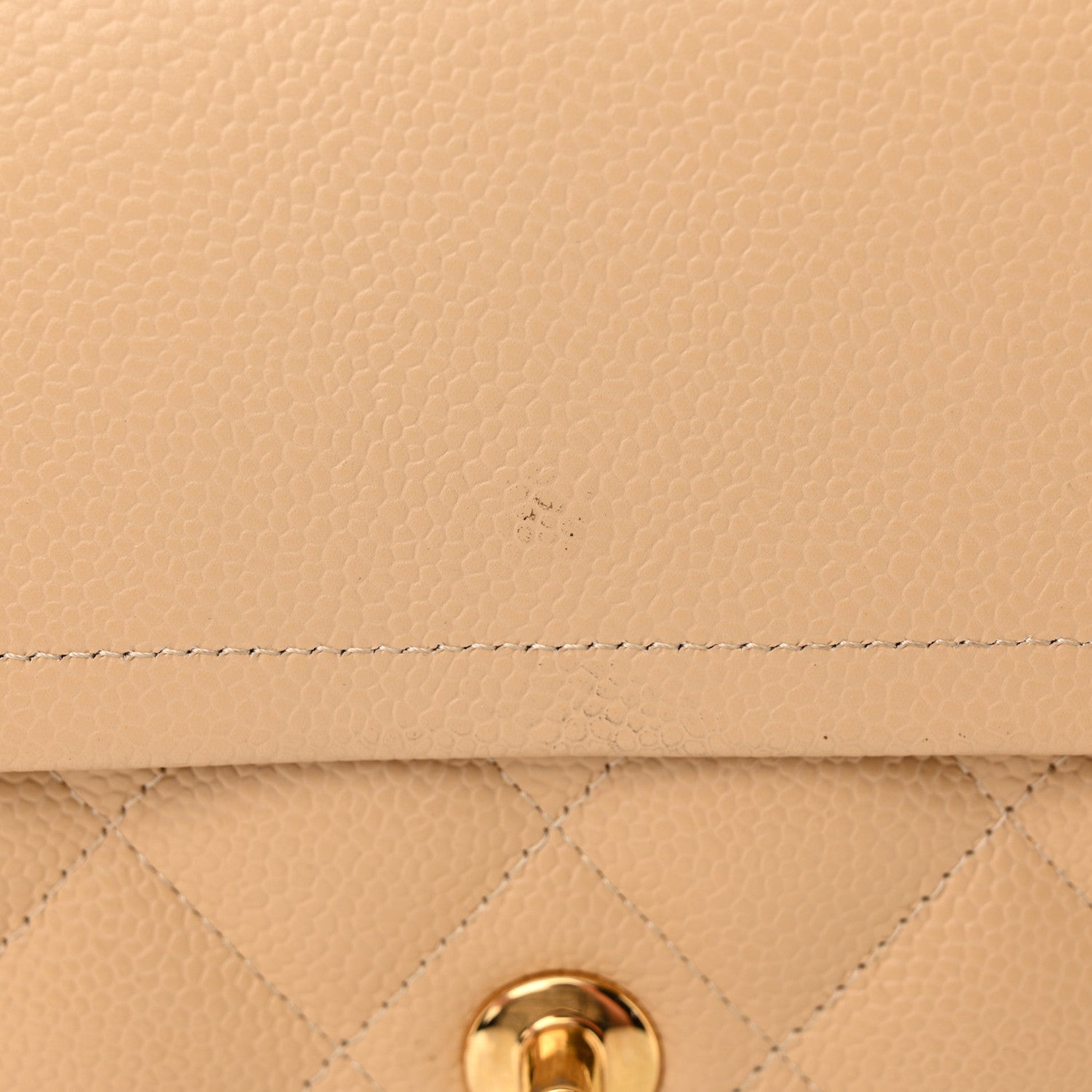 Chanel Caviar Quilted Jumbo Double Flap Beige 12 of 15