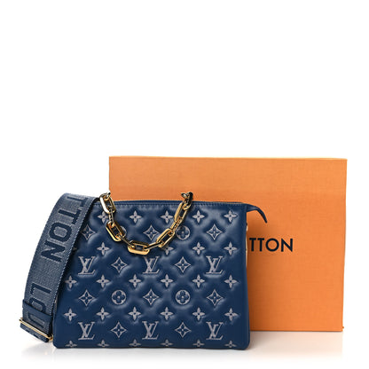 Louis Vuitton Lambskin Embossed Monogram Coussin PM Denim Blue 12 of 12