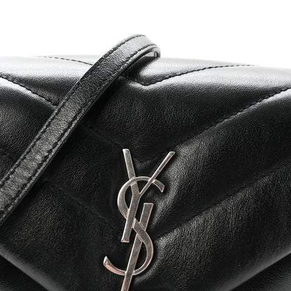 Saint Laurent Calfskin Y Quilted Monogram Toy Loulou Crossbody Bag Black 7 of 9
