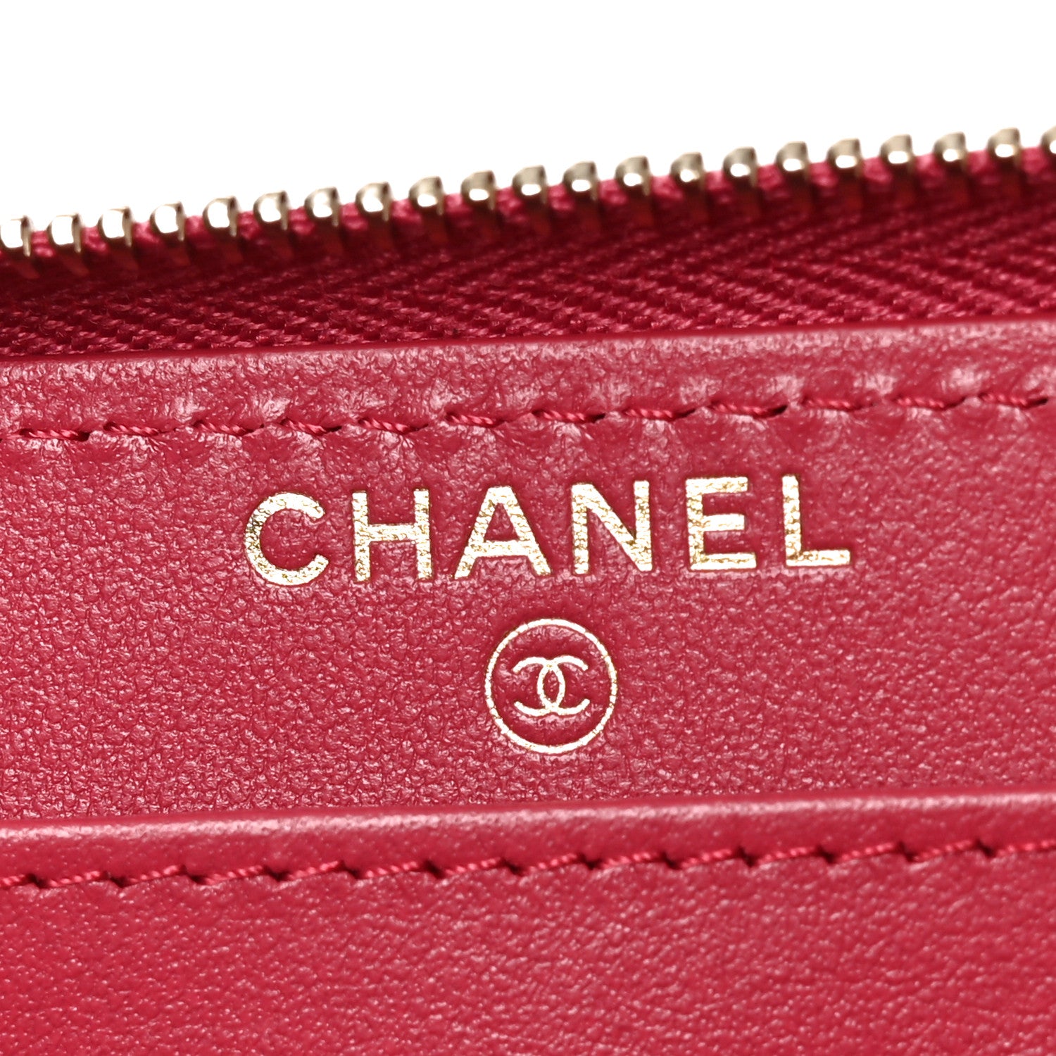 Chanel Caviar Quilted Large Gusset Zip Around Wallet Dark Pink 6 of 9