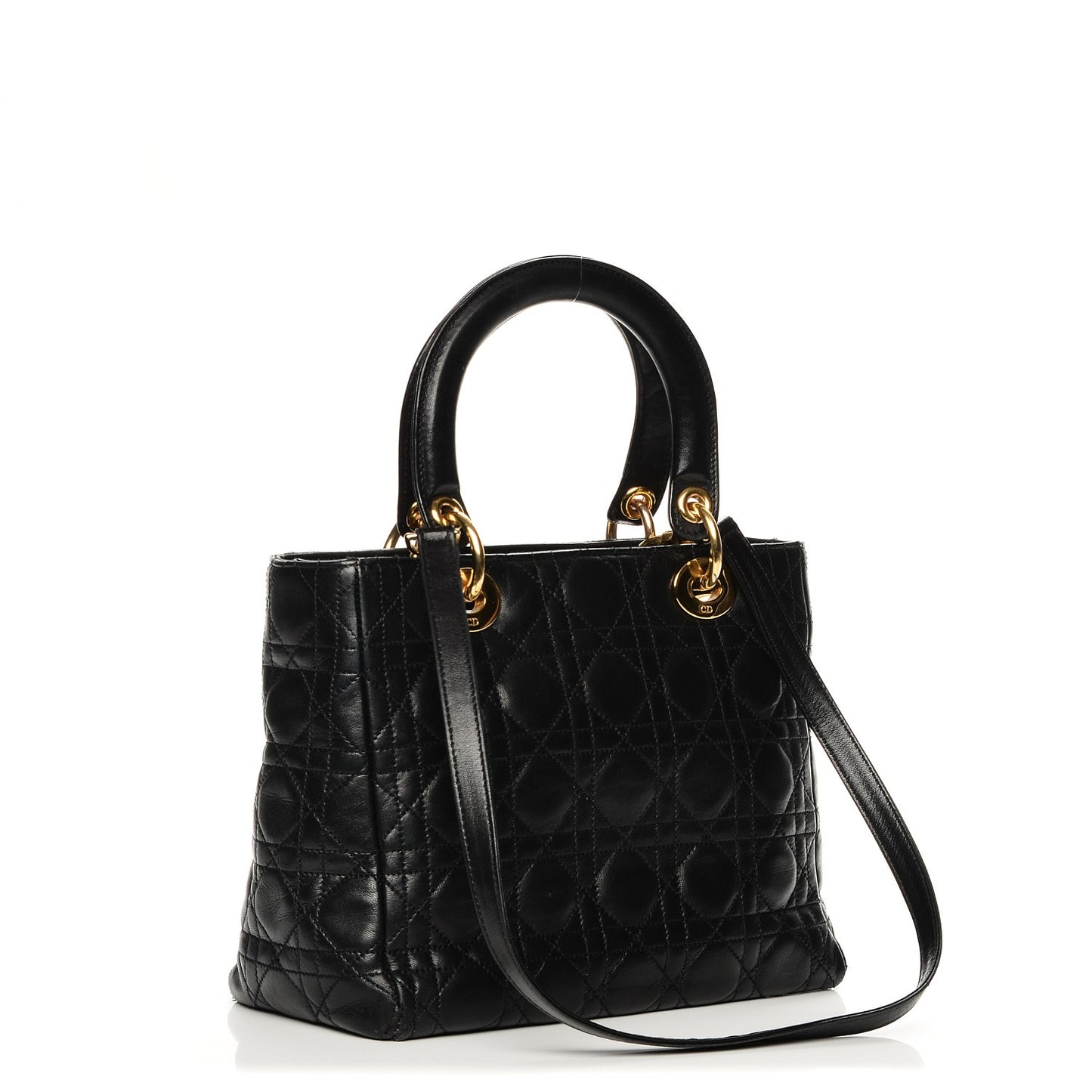 Lambskin Cannage Medium Lady Dior Black