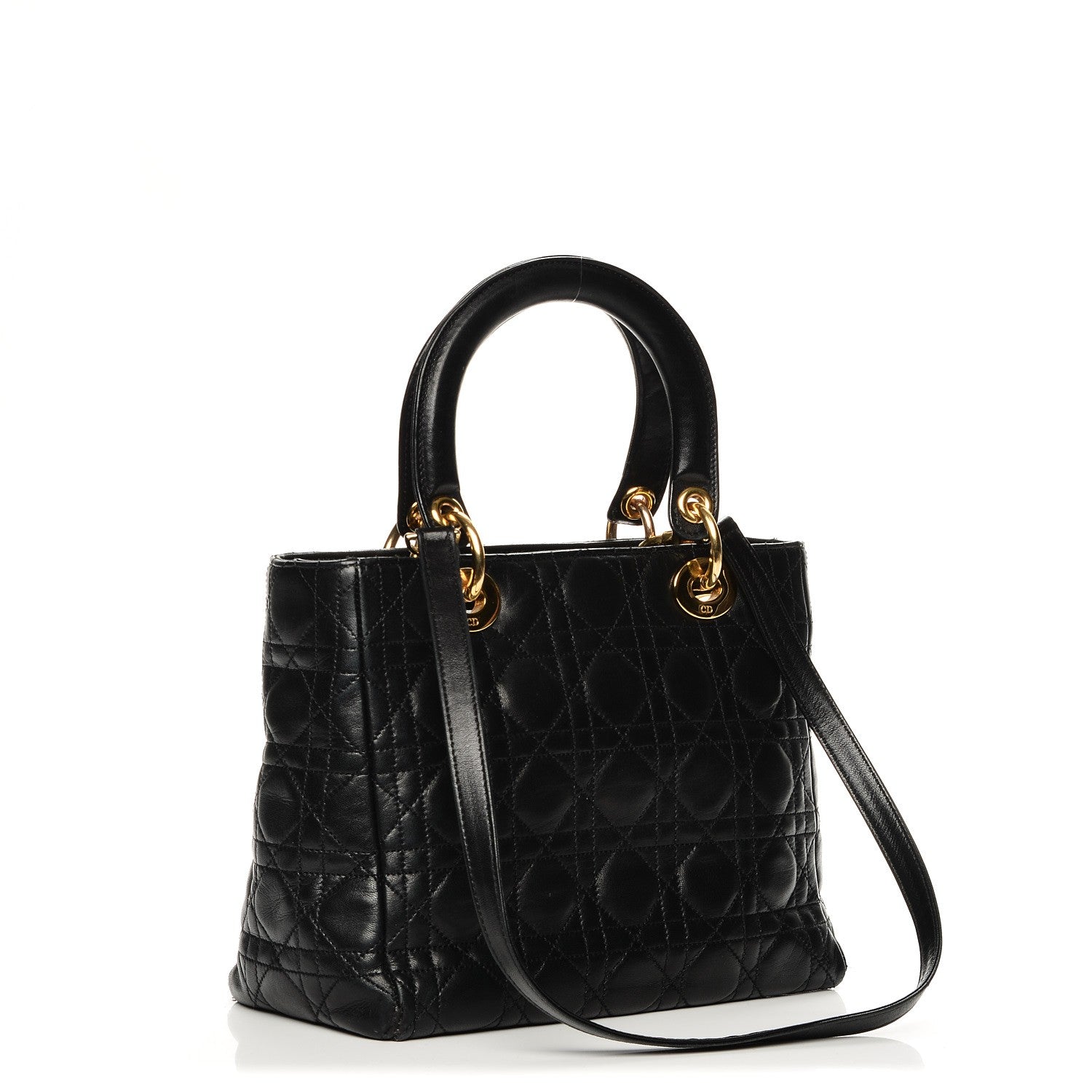 Christian Dior Lambskin Cannage Medium Lady Dior Black 3 of 8